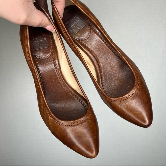 FRYE | Brown Leather Heeled‎ Pumps 6 Woman’s Regina - Picture 2 of 7